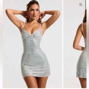 Oh Polly Silver Sequin Bodycon Mini Dress